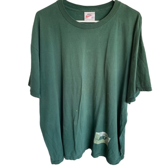 Vintage Tee Shirt Nike Swoosh Mens Adult Size XL Green 90s Made in USA - Picture 1 of 9